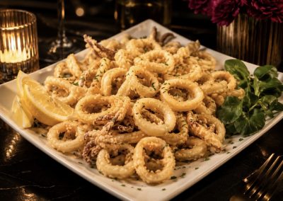 Family style Calamari. A savoury delight for the table